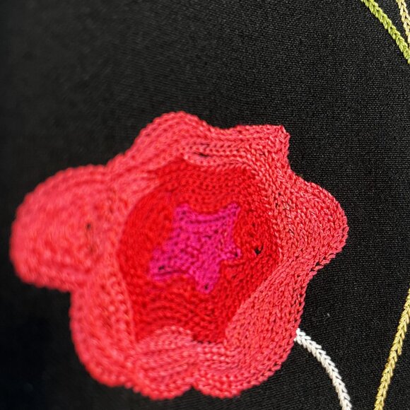 Vintage Russell Kemp Blazer Black Floral Embroidery Lined Women's Size 10 - Picture 6 of 10